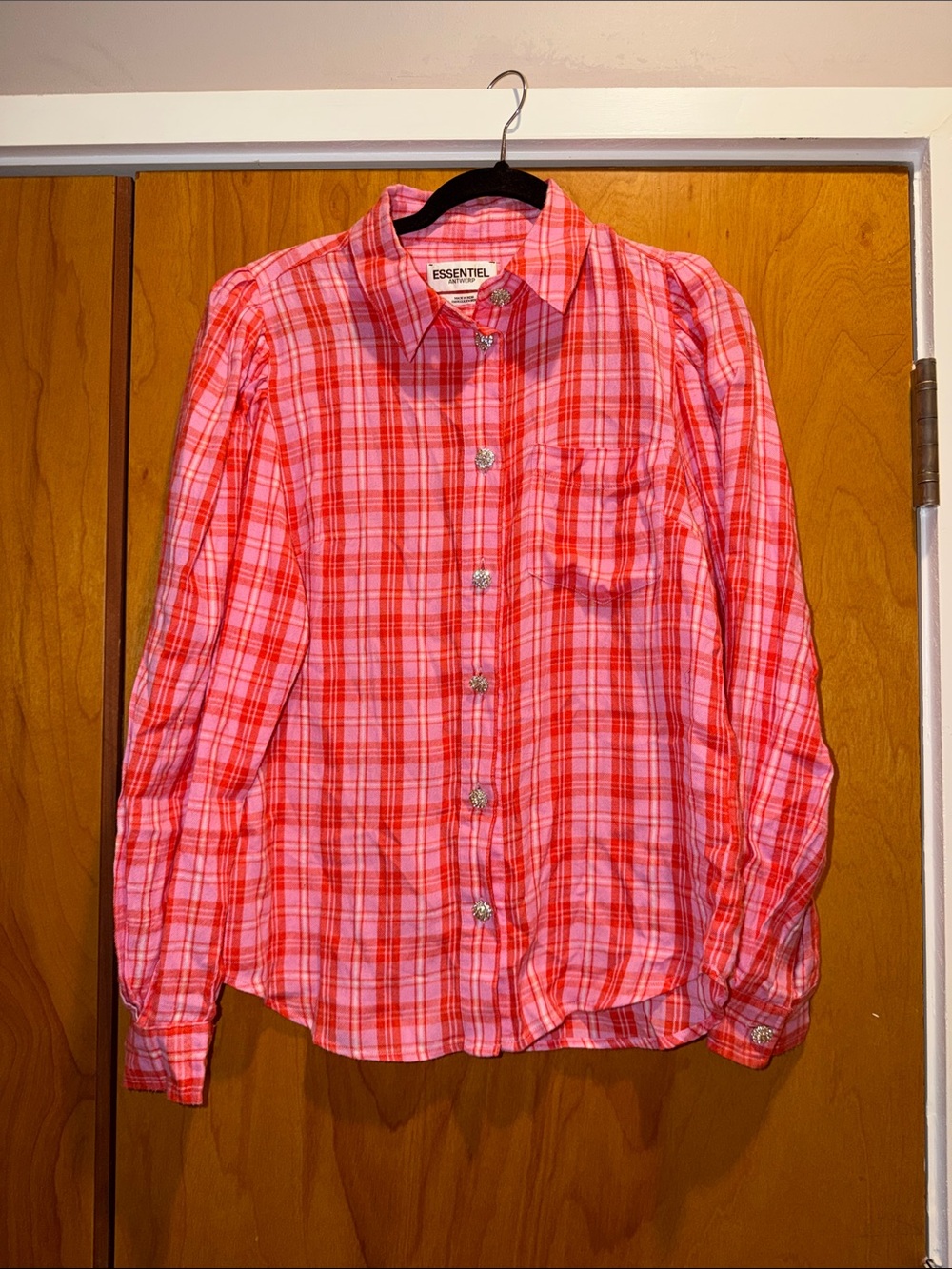 Pink & Red Plaid Kids Button-Up Shirt
